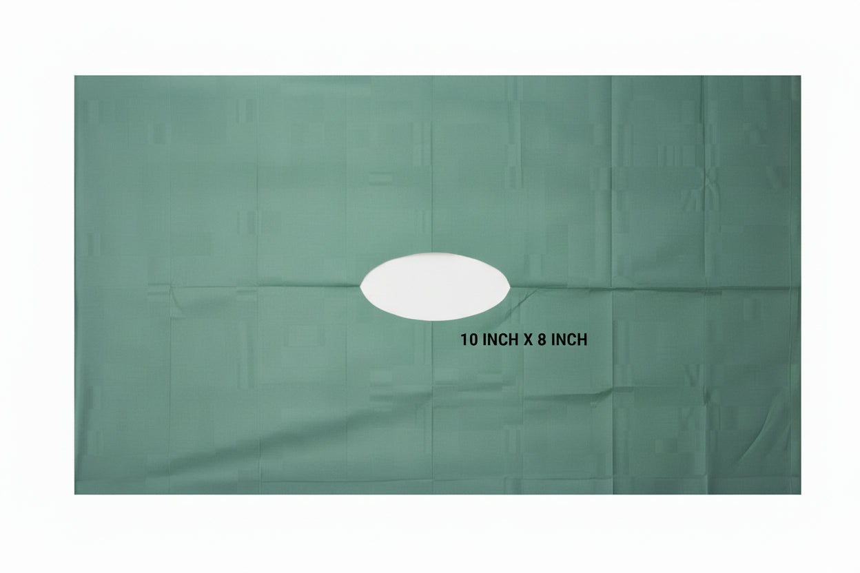 VISCO GYNEC HOLE SHEET 54X80 Inches(10x8 OVAL HOLE)