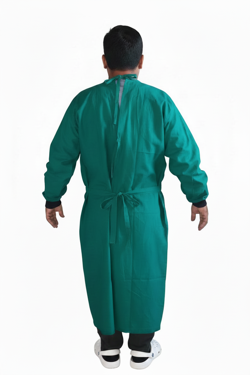 ACS COTTON SURGICAL GOWN SINGLE FLAP
