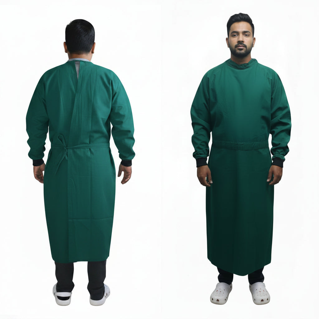 ACS COTTON SURGICAL GOWN SINGLE FLAP