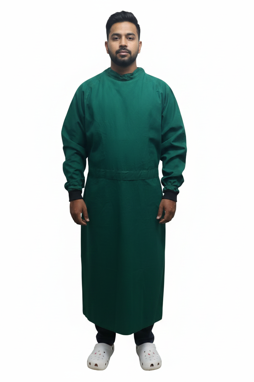 ACS COTTON SURGICAL GOWN SINGLE FLAP