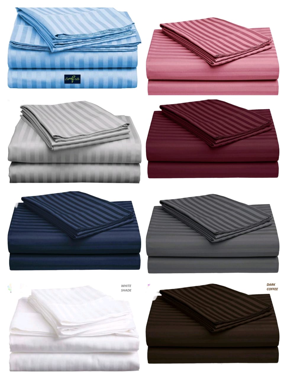 SATIN STRIPES BED SHEET