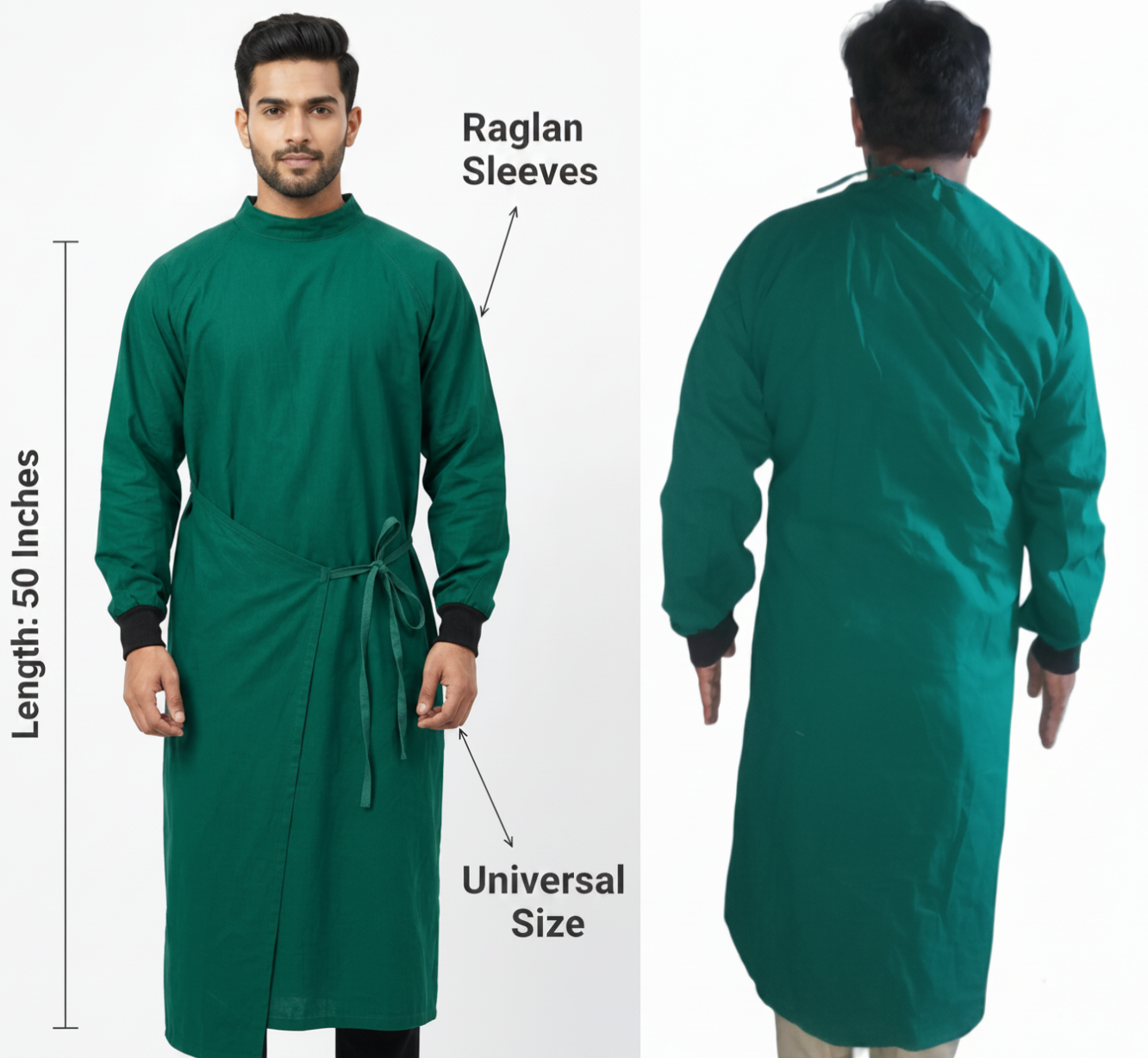 ACS COTTON SURGICAL GOWN DOUBLE FLAP