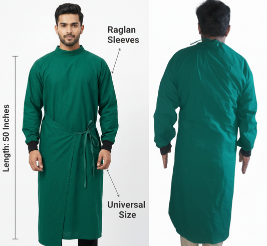 ACS COTTON SURGICAL GOWN DOUBLE FLAP