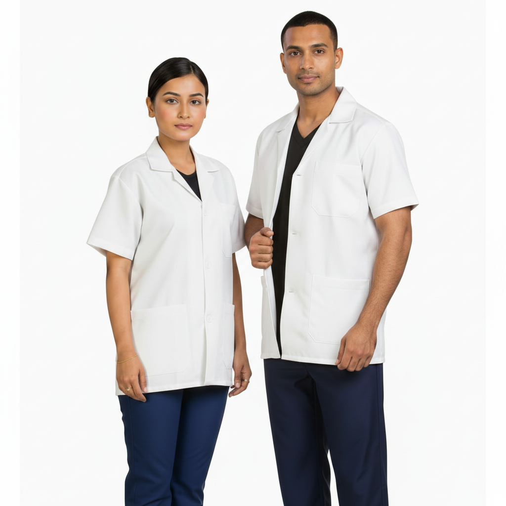 VISCO LAB COAT HALF SLEEVES