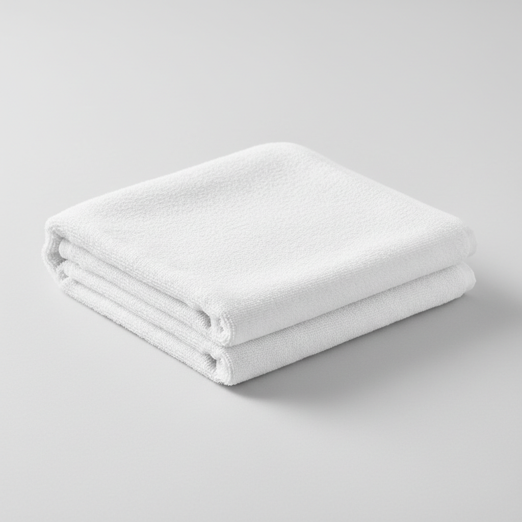 SINGLE PIECE PHOTO OF WHITE BATH TOWEL